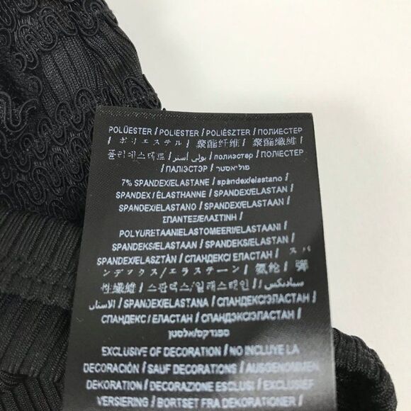 NEW Guess Olya Crochet Trim Bodysuit Women's XL Black Ribbed Knit Stretch V-Neck - Picture 10 of 12